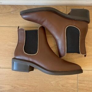 COACH Brown Chelsea Ankle Boots with Stud Trim - Women
